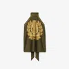 Burberry B Crest Silk Scarf Top In Green