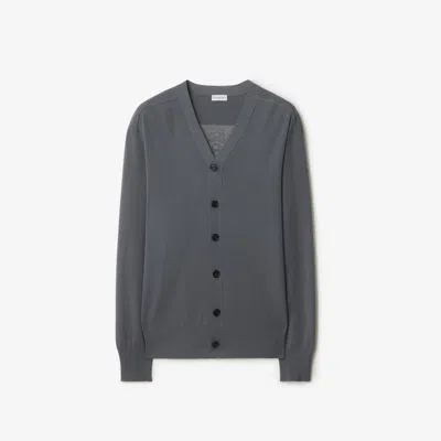 Burberry B Crest Wool Cardigan In Magnet