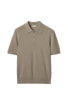 Burberry B Crest-embroidered Polo Shirt In Quill