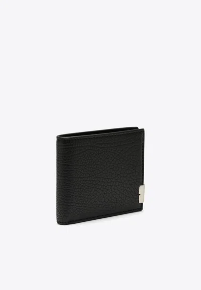 Burberry B Cut Bi-fold Wallet In Leather In Black