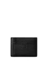 Burberry B-cut Clip Leather Cardholder In Black