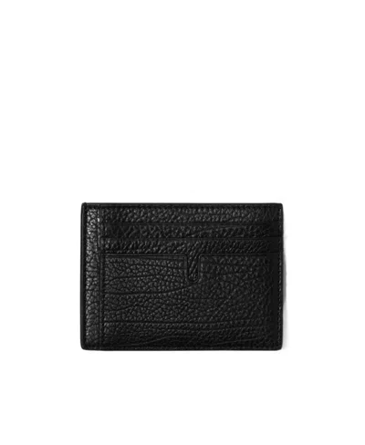 Burberry B-cut Clip Leather Cardholder In Black