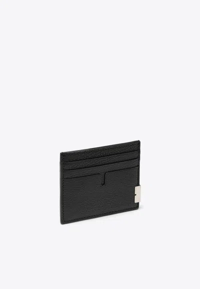 Burberry B-cut Leather Cardholder In Black