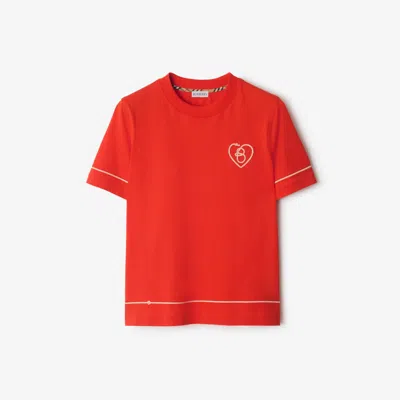 Burberry B Heart Cotton T-shirt In Red