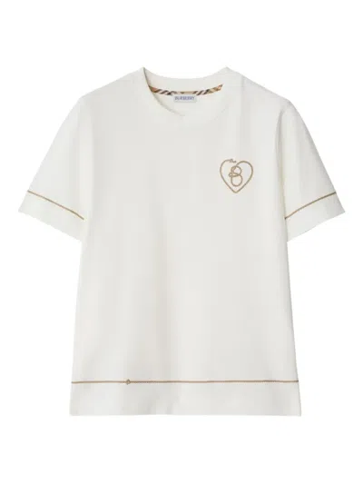Burberry B Heart-logo Cotton T-shirt In White