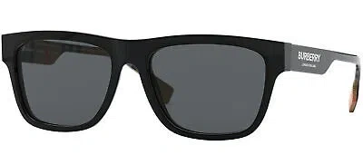 Pre-owned Burberry B Logo Be 4293 Black/grey 56/17/145 Men Sunglasses In Gray