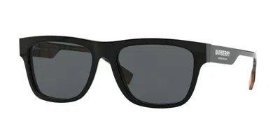 Pre-owned Burberry B Logo Be 4293 Black/grey Polarized (3773/81) Sunglasses