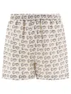 Burberry B Closure Print Silk Shorts