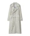 Burberry B-print Silk Trench Coat In White