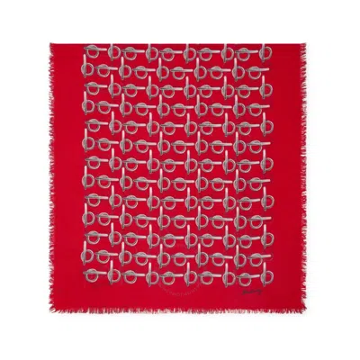 Burberry B-print Wool Scarf In Red
