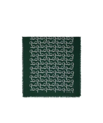 Burberry B-print Wool Scarf In Green