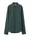 Burberry Long Sleeve Shirt With All-over Monogram Print In Black
