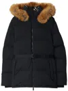 Burberry Short Nylon Puffer Coat In Black