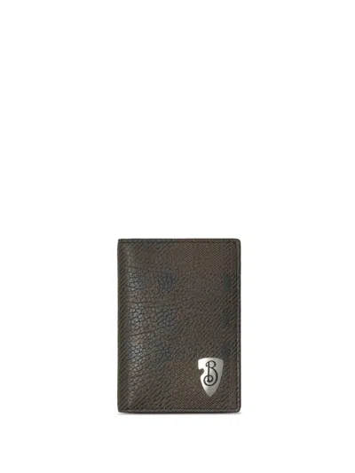 Burberry B-shield Bi-fold Wallet In Brown