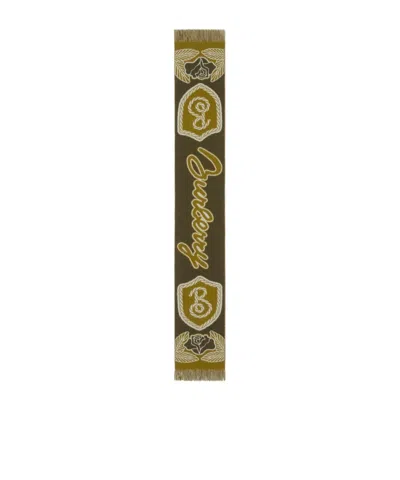 Burberry B Shield Cashmere-blend Scarf In Green
