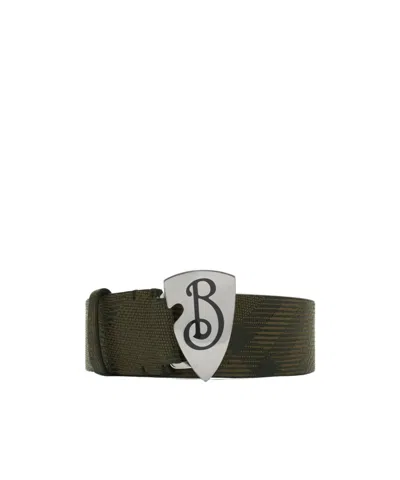 BURBERRY B SHIELD CHECKED BELT 