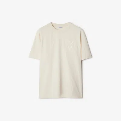 Burberry B Shield Cotton T-shirt In Neutrals