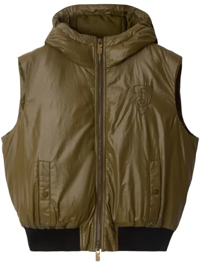 Burberry B Shield Gilet In Green