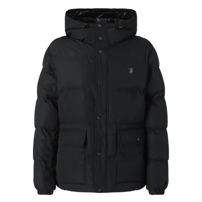 Burberry B Shield Hooded Down Puffer Jacket In Black