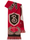 Burberry B Shield Jacquard Scarf In Red