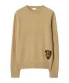 Burberry B Shield Wool Blend Sweater In Sand