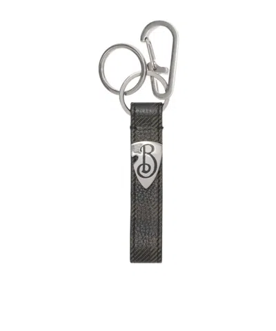 Burberry B Shield Keychain In Slate