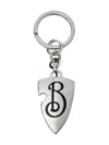 Burberry B Shield Keyring In Silver