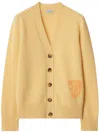 Burberry B Shield Wool Blend Cardigan In Neutrals
