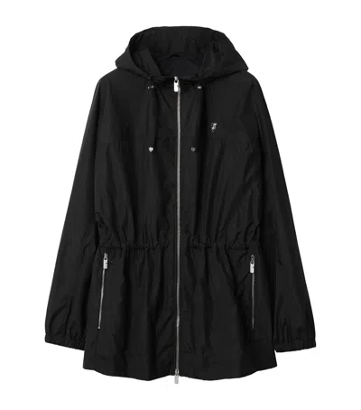 Burberry B Shield-plaque Short Parka In Black