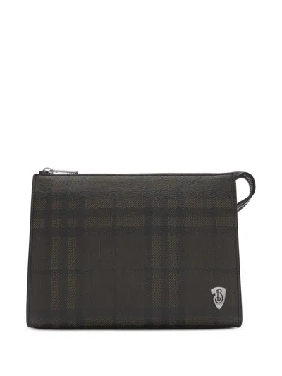 Burberry B Shield Pouch In Brown