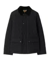 Burberry Women 'oldham' Black Quilted Jacket With Corduroy Collar In Tech Fabric Woman In Black