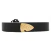 Burberry Thin Leather B Shield End Belt In Black
