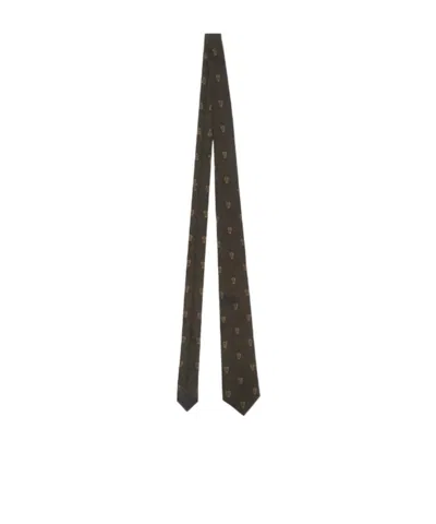 Burberry B Shield Tie In Black