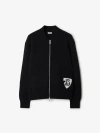 Burberry Wool-alpaca B Shield Bomber Jacket In Black