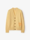 Burberry B Shield Wool Blend Cardigan In Sandstone