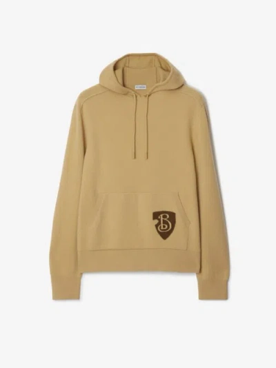 Burberry Wool Blend Hooded Sweatshirt In Beige