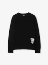 Burberry B Shield Wool Blend Sweater In Black
