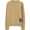Burberry B Shield Wool Blend Sweater In Sand