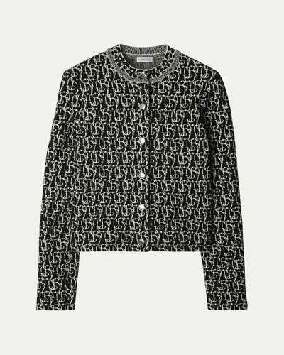 BURBERRY B SHIELD WOOL CARDIGAN