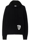 Burberry B Shield Wool Blend Hoodie In Schwarz