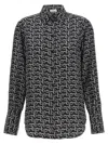 Burberry B Logo Silk Shirt In Black