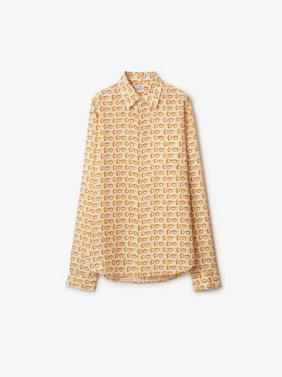 Burberry B Silk Shirt In Gold