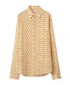 Burberry B-closure Print Silk Poplin Shirt In Nude