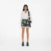 Burberry B Silk Shorts In Silver/white