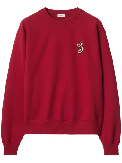 Burberry B Snake-appliqué Cotton Sweatshirt In Geranium
