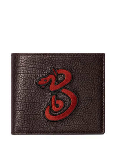 Burberry B Snake Bi-fold Wallet In Brown