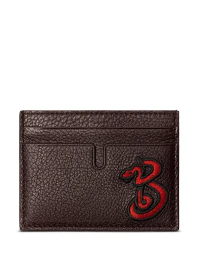 Burberry B Snake Card Holder In Brown