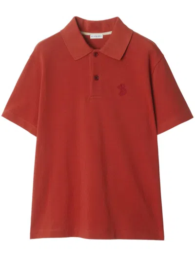 Burberry B Snake Cotton Polo Shirt In Geranium