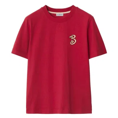 Burberry B Snake Cotton T-shirt In Red