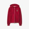 Burberry B Snake Cotton Zip Hoodie In Geranium